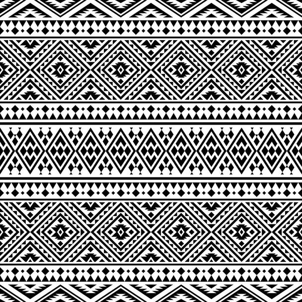 Aztec Samless Ethnic Pattern Ілюстраційний вектор з племінним дизайном чорно-білого кольору - Вектор, зображення