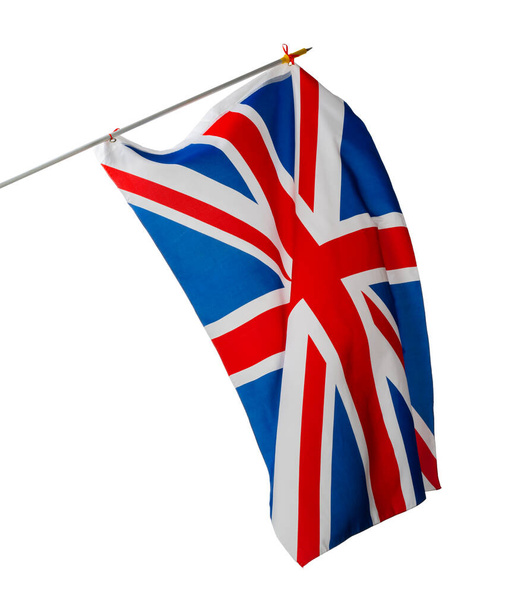 Flag of the United Kingdom isolated on white background - Fotografie, Obrázek