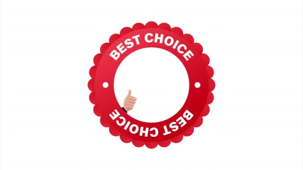 Best choice. Thumb up, finger up icon. Sale banner design. Customer choice. Award icon. stock illustration. - Footage, Video