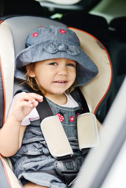 happy  toddler in the car - Foto, imagen