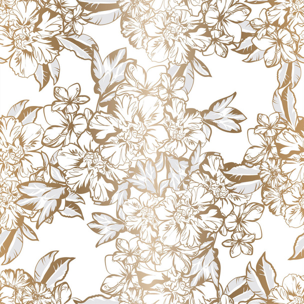 Abstract seamless vector pattern background with flowers - Vetor, Imagem