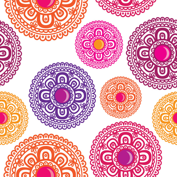 Abstract flowers seamless pattern. - Vector, Image