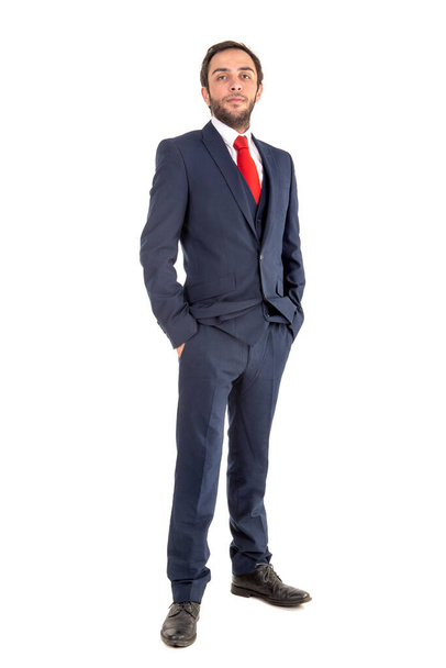 Businessman posing isolated in a white background - Фото, зображення