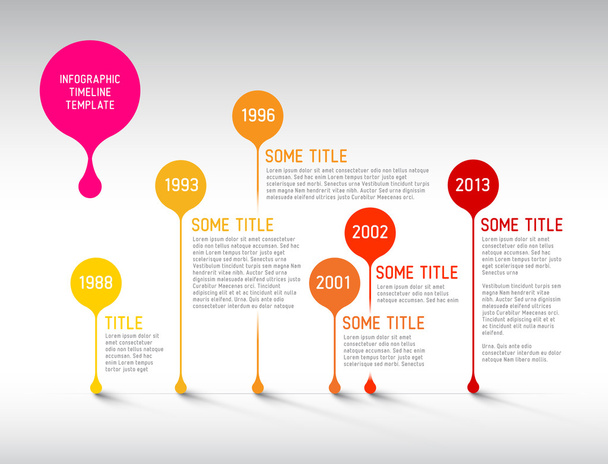 Infographic timeline report template with bubbles - Vector, Image