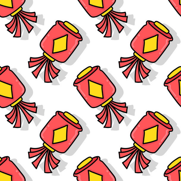 chinese new year lantern seamless textile print. repeat pattern background design - Vektor, kép
