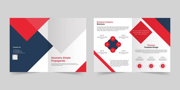 Čistá geometrická společnost kreativní brožura vektorová šablona - Vektor, obrázek