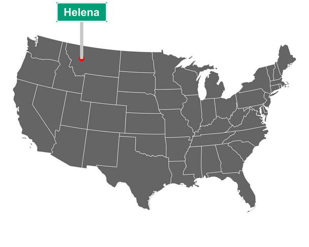 Helena σύμβολο όριο της πόλης και χάρτη των ΗΠΑ ως διανυσματική απεικόνιση - Διάνυσμα, εικόνα