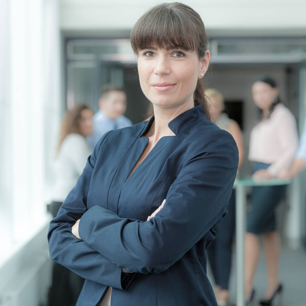 business woman in front of her team - Photo, image