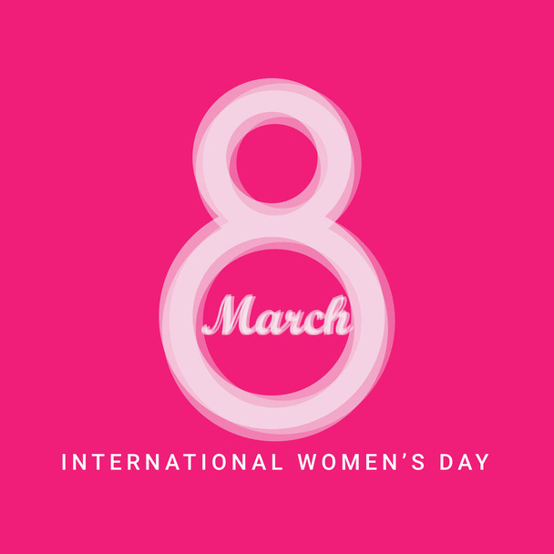 Happy Women 's Day Design Elements. Ikone des Internationalen Frauentages. Minimalistisches Design für das Konzept des Internationalen Frauentages.. - Vektor, Bild