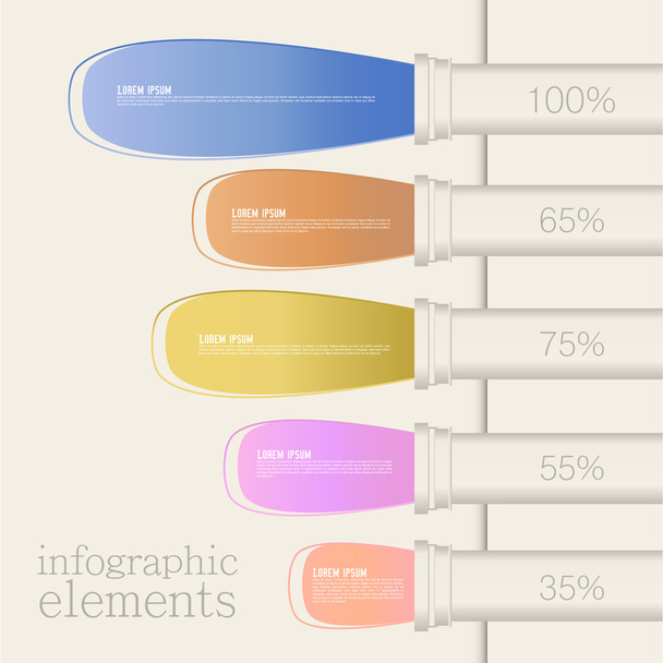 Set of ribbons with percent. Infographic design - Вектор,изображение