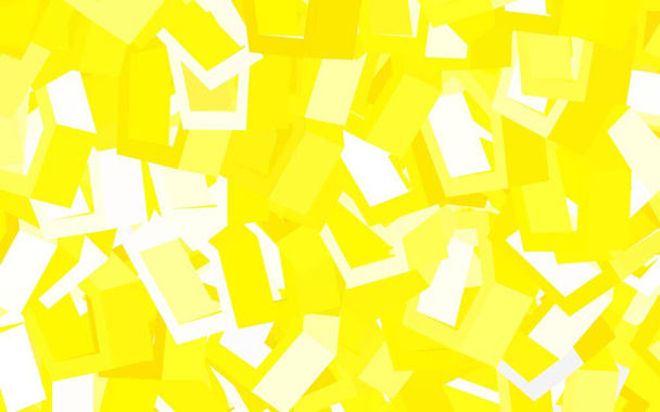 六角形で明るい黄色のベクトルレイアウト。カラフルな六角形の抽象的なイラスト。ランディングページのパターン. - ベクター画像