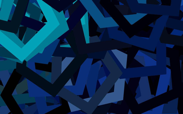六角形のダークブルーのベクトル背景。カラフルな六角形の抽象的なイラスト。広告、チラシのパターン. - ベクター画像