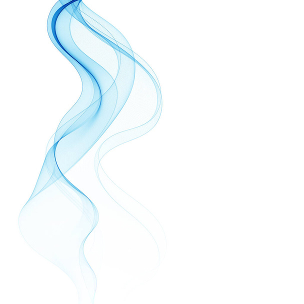 Abstracte gladde kleur golf vector. Curve flow blauwe beweging illustratie. Rookontwerp. Vectorlijnen. - Vector, afbeelding