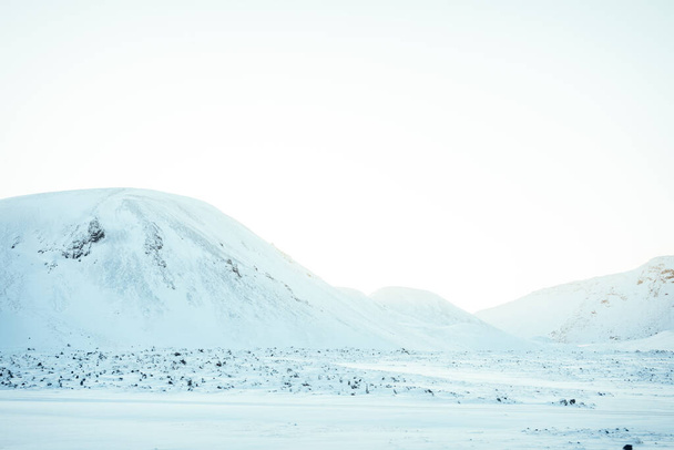 Snowy mountain landscape in Iceland - Photo, Image