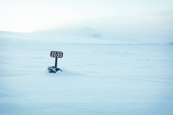 2020 'de Langjokull buzul çizgisi işareti - Fotoğraf, Görsel