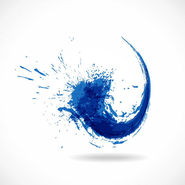 Blue ink splash logo. Абстрактная красочная волна воды. Проектирование экологически чистого потока. Шаблон векторного аква-гранжа. - Вектор,изображение