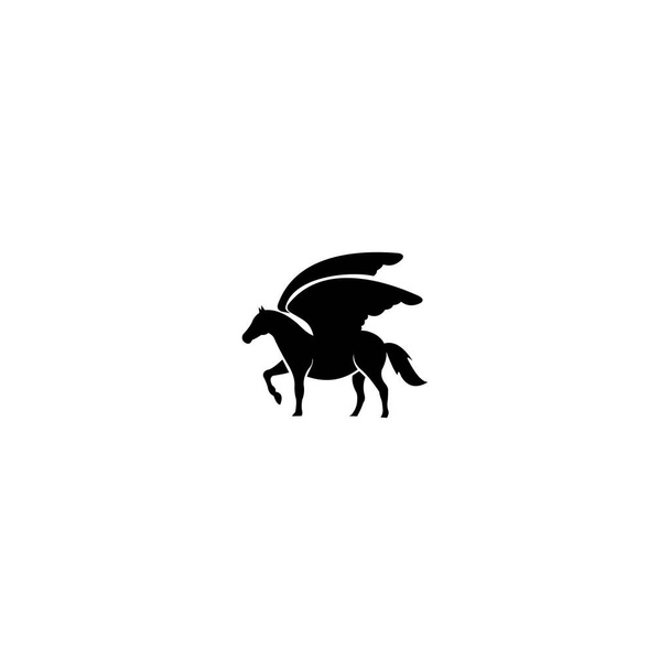 Logo Pegasus, Cavallo con disegno logo Ali. illustrazione vettoriale - Vettoriali, immagini