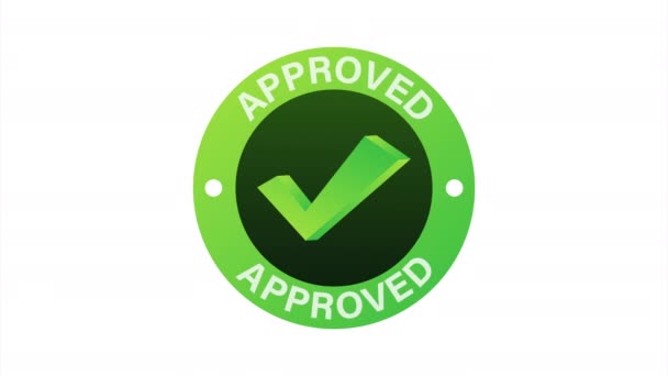 Approved medal. Round stamp for approved and tested product, software and services.  stock illustration. - Footage, Video