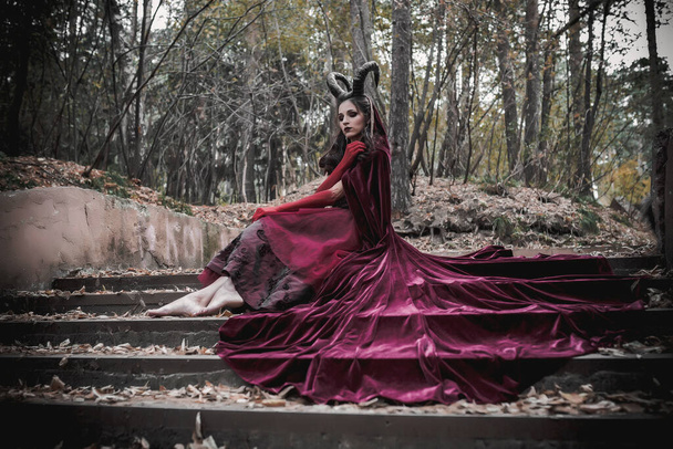 Dark fairy in the forest - Фото, зображення