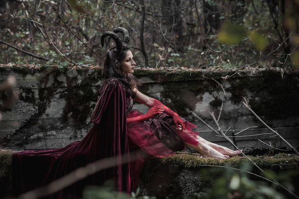 Dark fairy in the forest - Foto, Bild
