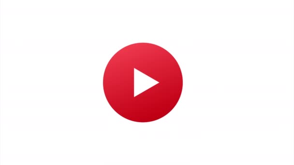 ライブストリームフラットロゴ-再生ボタン付きの赤いデザイン要素。イラスト. - 映像、動画