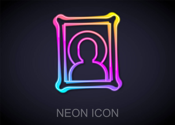 Világító neon vonal Keresztény ikon elszigetelt fekete háttérrel. Vektor - Vektor, kép