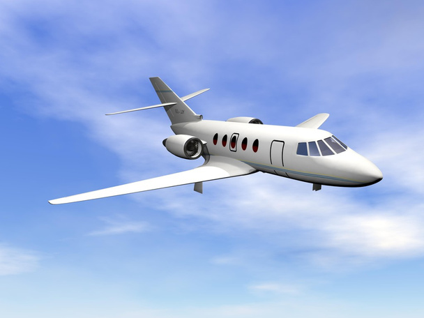 prywatny odrzutowiec samolot - 3d renderowania - Zdjęcie, obraz
