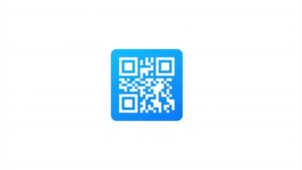 Codice QR per smartphone. Iscrizione scansionami con icona dello smartphone. Codice Qr per il pagamento. illustrazione. - Filmati, video