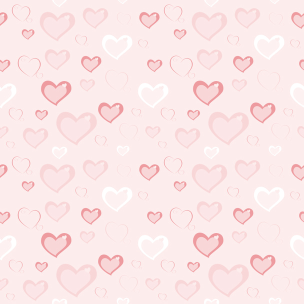 Padrão sem costura com corações rosa no fundo rosa pálido para tecido, papel, scrapbooking, embalagem. Amor, dia dos namorados. - Foto, Imagem