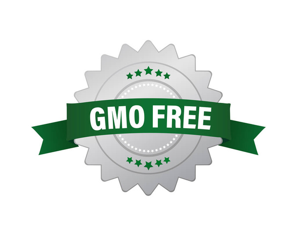 Gmo free sticker for packaging design. Retro packaging. Vector icon. Grunge background. - Vector, Image