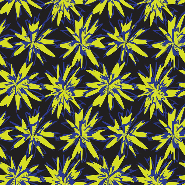 Keltainen Kukka harja aivohalvauksia saumaton kuvio tausta muoti tulostaa, grafiikka, taustat ja käsitöitä - Vektori, kuva
