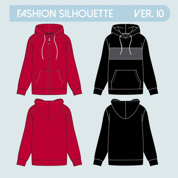 FASHION FLAT SKETCHES technical drawings tech pack Illustrator vector template - Vektor, obrázek