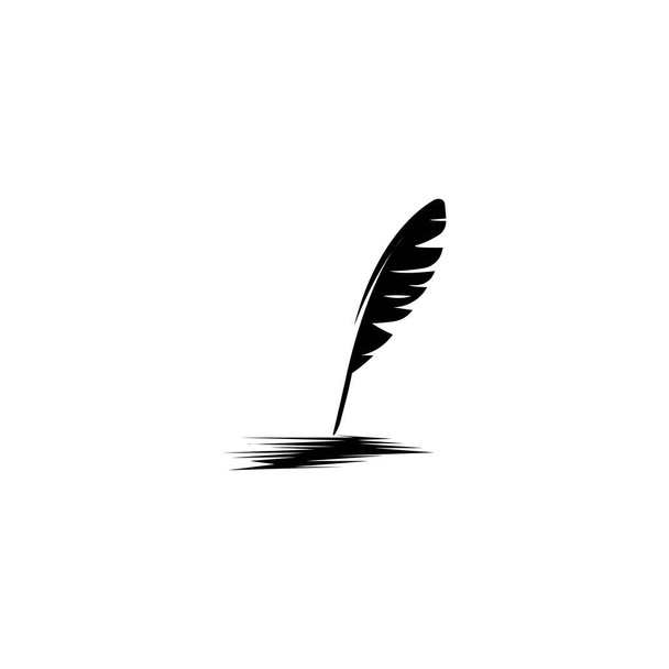 Plume plume stylo icône, illustration de papeterie classique. - Vecteur, image
