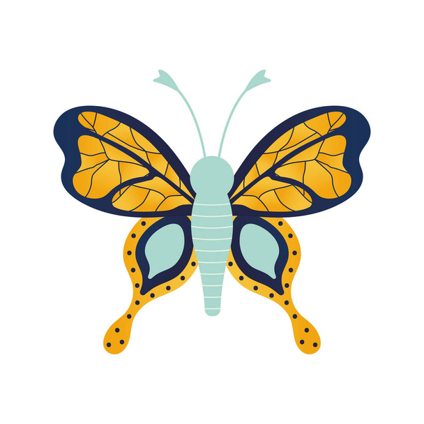 mariposa con un color dorado - Vector, imagen