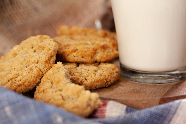 Homemade oat cookies for snack close up - Photo, Image