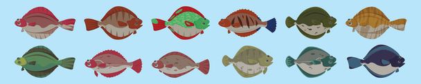 набір шаблонів дизайну іконок для риби з різними моделями. сучасні Векторні ілюстрації ізольовані на синьому фоні
 - Вектор, зображення