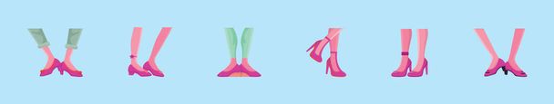 ensemble de pantoufles rubis dessin animé icône modèle de conception avec divers modèles. illustration vectorielle moderne isolée sur fond bleu - Vecteur, image