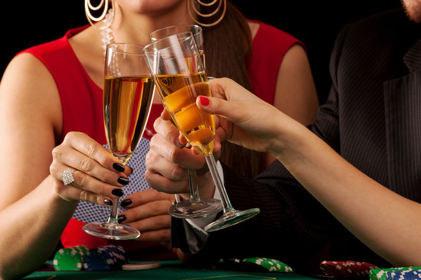 Gambling champagne cheers - Photo, Image