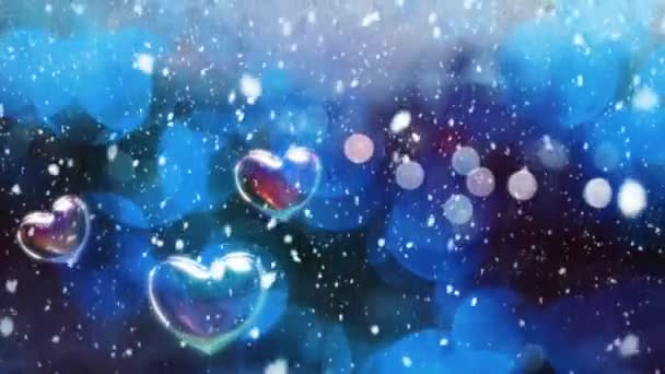 Sevgililer Günü 4K Animasyonu. Güzel Kalp ve Aşk arka planı 3D kusursuz sahne. Romantik renkli parıldayan kalpler. Romantizm, aşk, evlilik, sevgililer günü için aşk geçmişi. - Video, Çekim