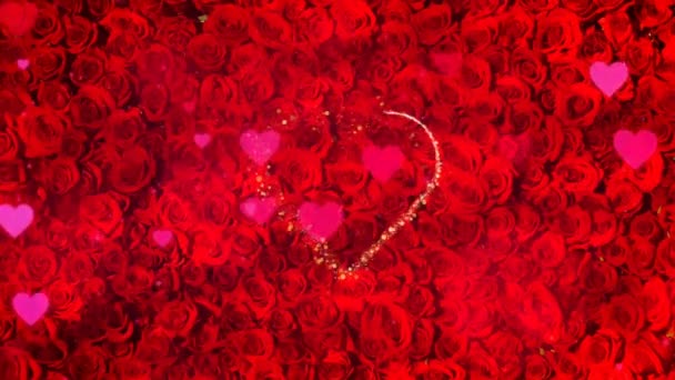 San Valentín Saludo 4K Animación. Hermoso corazón y amor fondo 3d Seamless footage.Romantic colorido Glitter corazones voladores. Fondo de amor para Romance, amor, matrimonio, día de San Valentín. - Imágenes, Vídeo