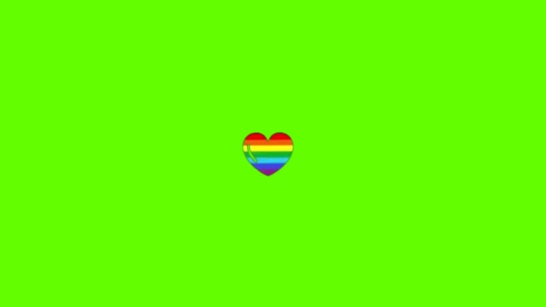 Multicolor Heart Beat na pozadí zelené obrazovky 3d bezešvé záběry. Láska pozadí pro Romance, láska, manželství, Valentýna. - Záběry, video