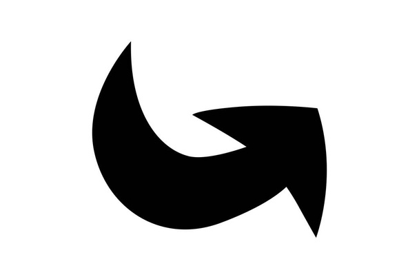 A flat black arrow icon. Direction sign, navigation button. Good for projects. - Vektori, kuva