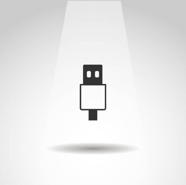 USB cable vector icon, USB cable simple isolated icon - Vector, Image