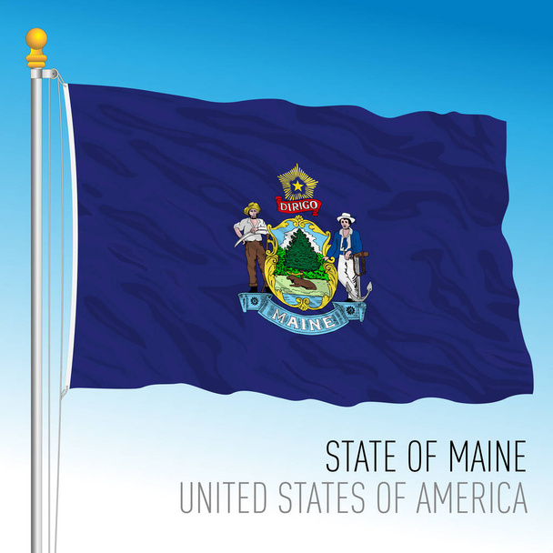 Maine bandiera dello stato federale, Stati Uniti, illustrazione vettoriale - Vettoriali, immagini