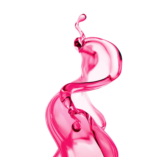 Splash of thick pink fluid. 3d illustration, 3d rendering. - Fotografie, Obrázek