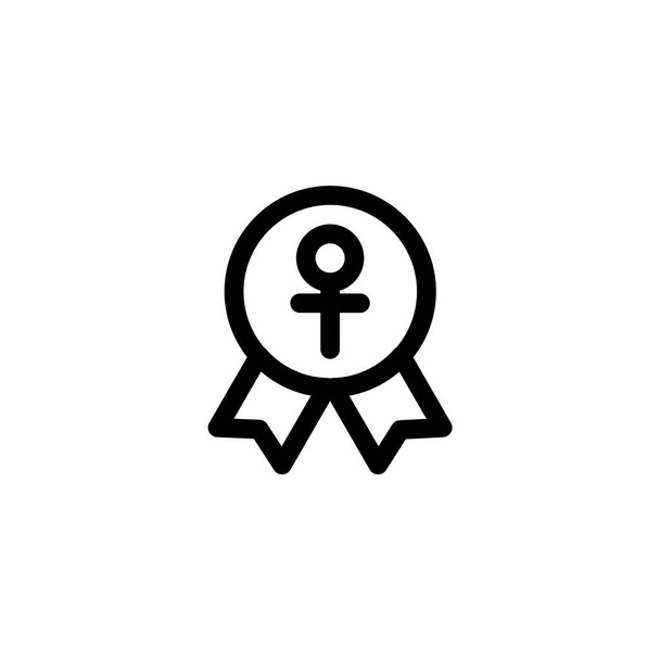 Icona di apprezzamento femminile con simbolo di Venere. Icona di design per la giornata internazionale della donna - Vettoriali, immagini