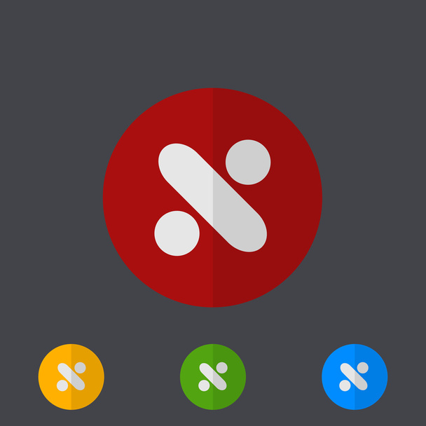 Vector modern circle icons set on gray - Vector, Image