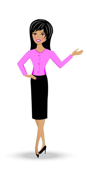 Beautiful  slender woman in business suit on white background - ベクター画像
