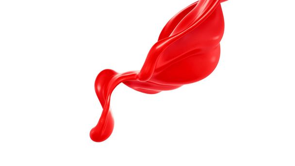 Splash of thick red fluid. 3d illustration, 3d rendering. - Фото, зображення