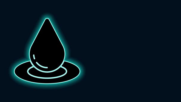 Icono de gota de agua aislado sobre fondo negro. Animación gráfica de vídeo 4K - Imágenes, Vídeo
